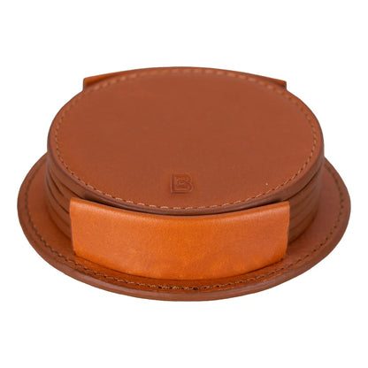 Lavion Leather Coaster Set with Stand