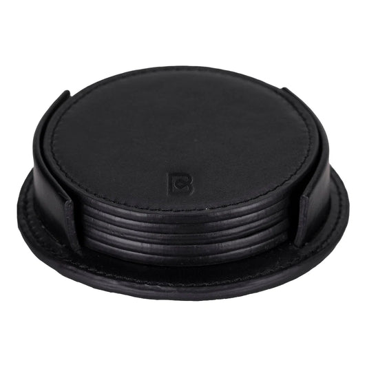 Lavion Leather Coaster Set with Stand