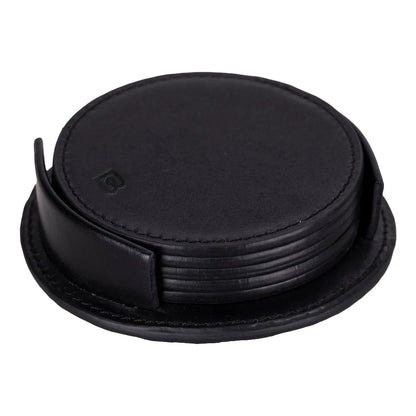 Lavion Leather Coaster Set with Stand