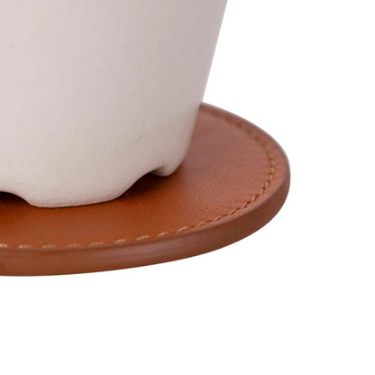 Lavion Leather Coaster Set with Stand