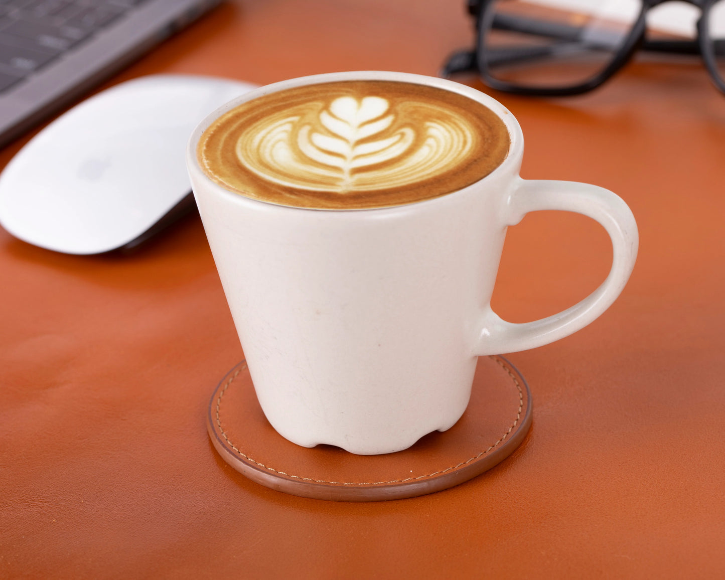 Divine Cup Leather Coaster Set