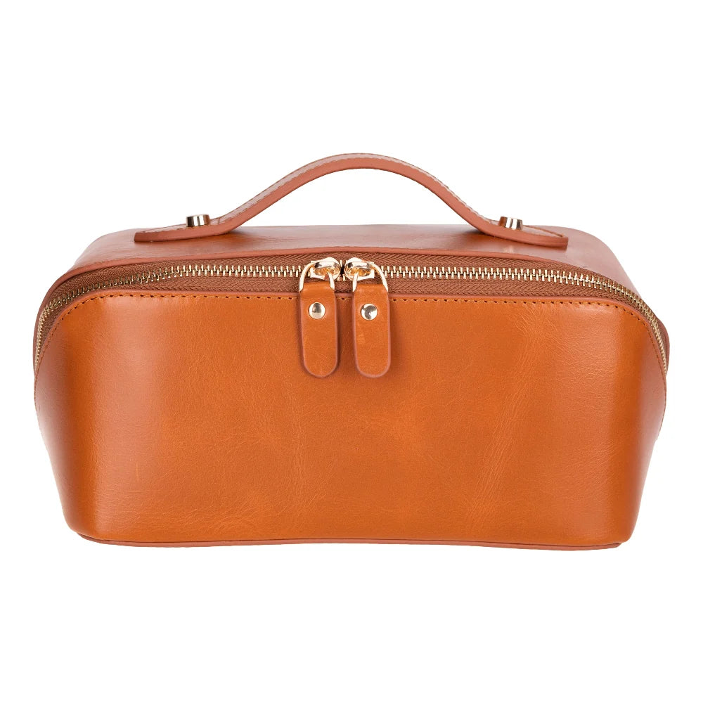 Soluno Leather Makeup Bag