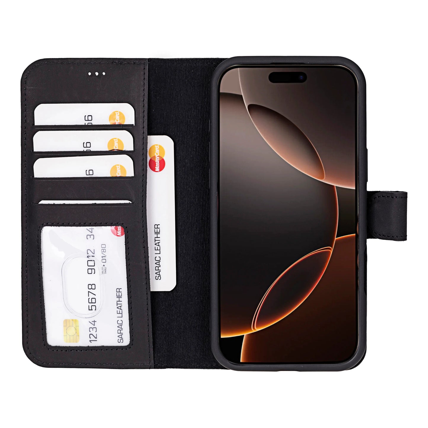 Liluri iPhone 16 Pro Max Detachable Leather Wallet Case