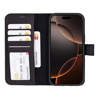Liluri iPhone 16 Pro Max Detachable Leather Wallet Case
