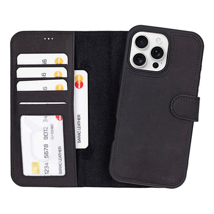 Liluri iPhone 16 Pro Max Detachable Leather Wallet Case