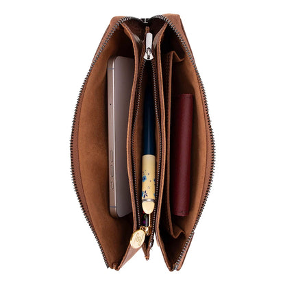 Majeste Leather Wristlet Clutch