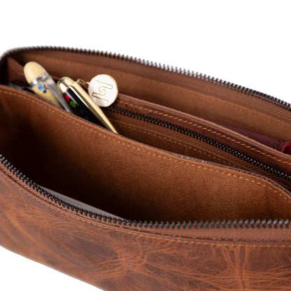 Majeste Leather Wristlet Clutch