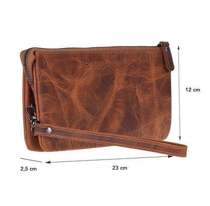 Majeste Leather Wristlet Clutch
