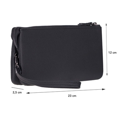 Majeste Leather Wristlet Clutch