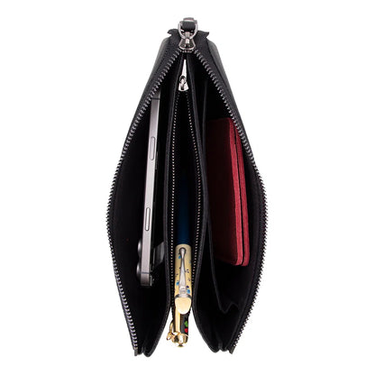 Majeste Leather Wristlet Clutch
