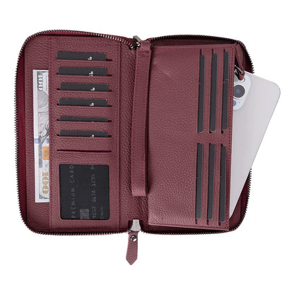 Aristo Leather Phone Wallet with Wrist Strap