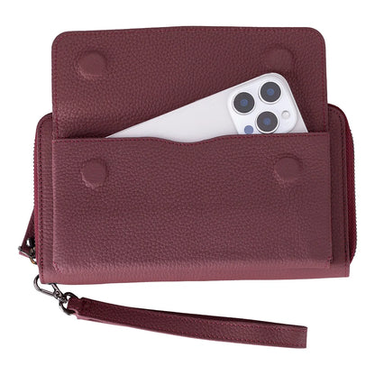 Aristo Leather Phone Wallet with Wrist Strap