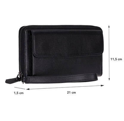 Aristo Leather Phone Wallet with Wrist Strap