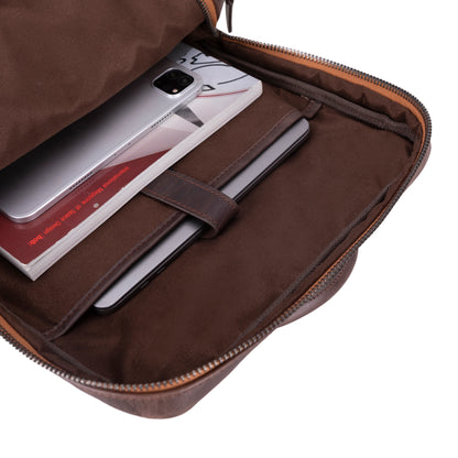 Hidden Castle Leather Laptop Backpack