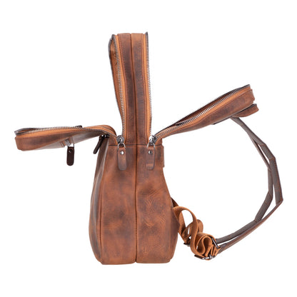 Hidden Castle Leather Laptop Backpack