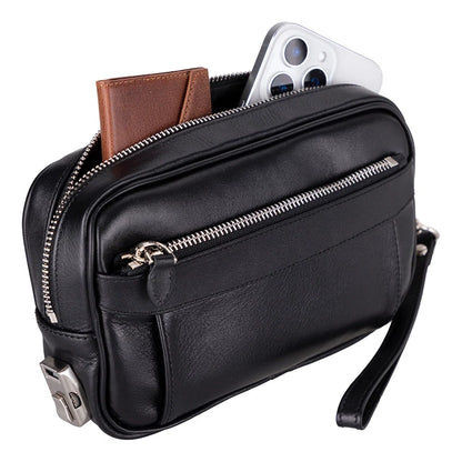 Forge Leather Locking Wristlet Clutch