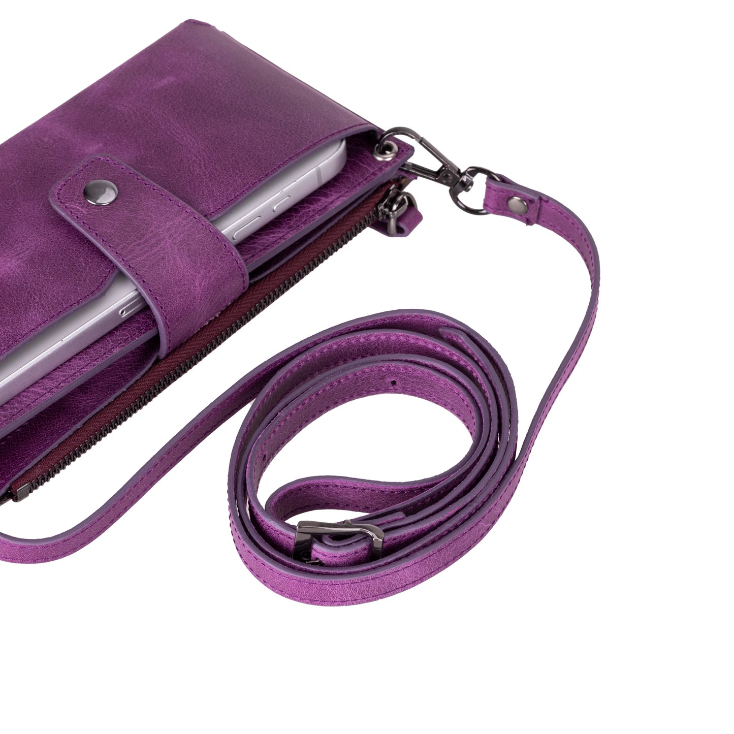 Lozan Strap Leather Crossbody Wallet