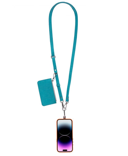 FlexGo PU Phone Strap & Detachable Wallet Set