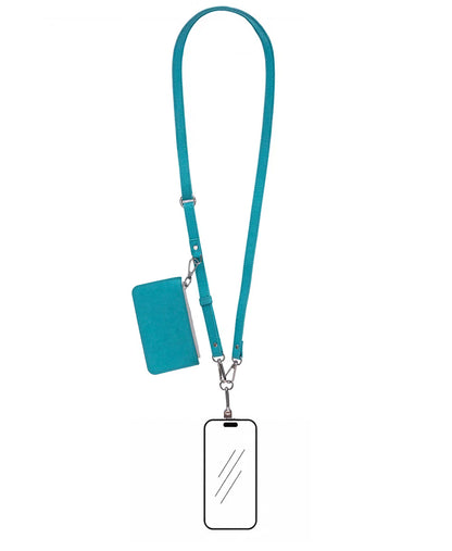FlexGo PU Phone Strap & Detachable Wallet Set