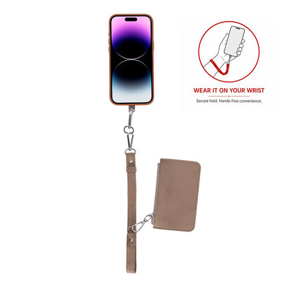 FlexGo PU Phone Strap & Detachable Wallet Set