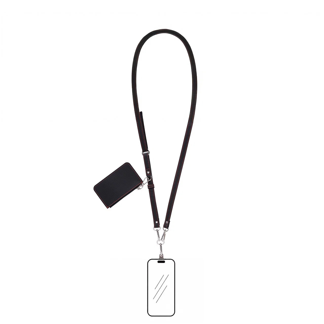 FlexGo PU Leather Phone Strap & Wallet Set – Clip-On Flex