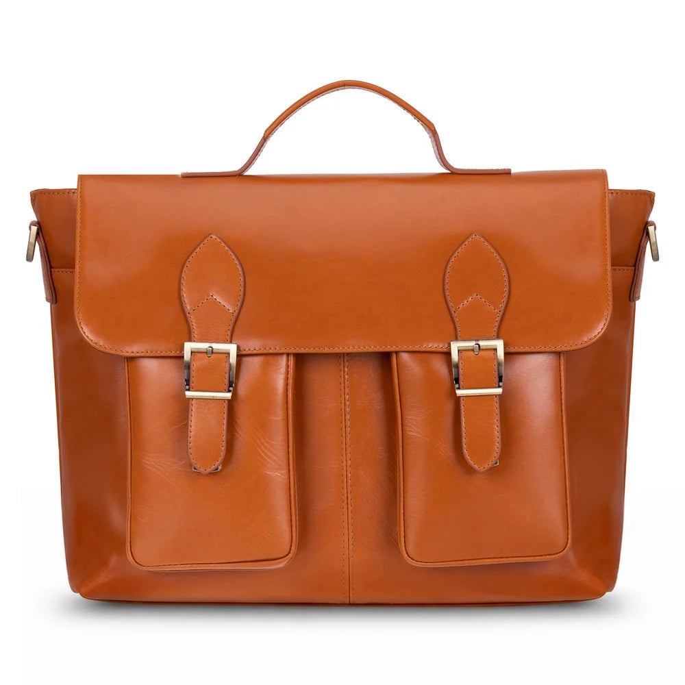 Olympus Leather Business Briefcase / Laptop Case
