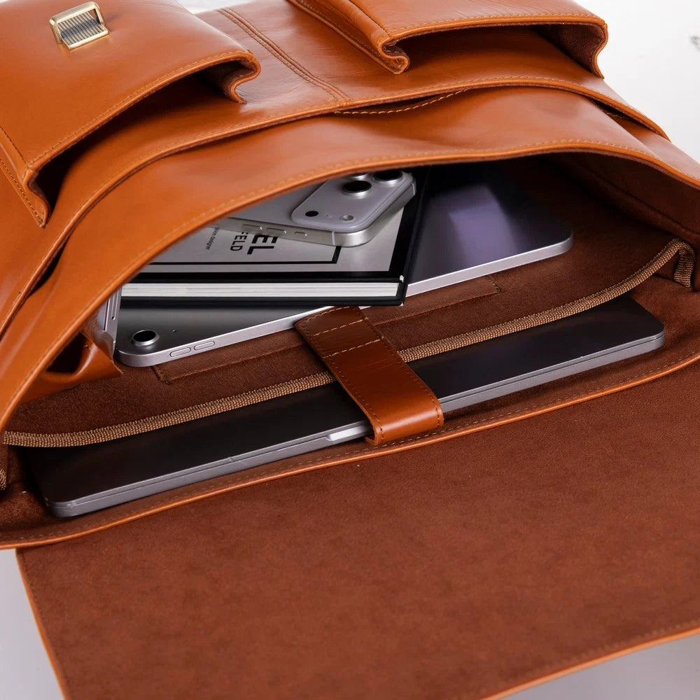 Olympus Leather Business Briefcase / Laptop Case