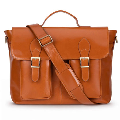 Olympus Leather Laptop Briefcase – 13 to 17 Inch