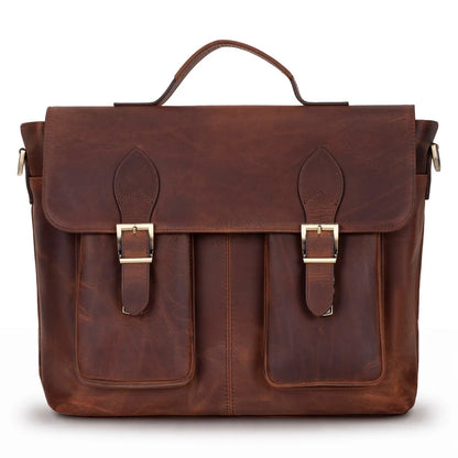 Olympus Leather Laptop Briefcase – 13 to 17 Inch
