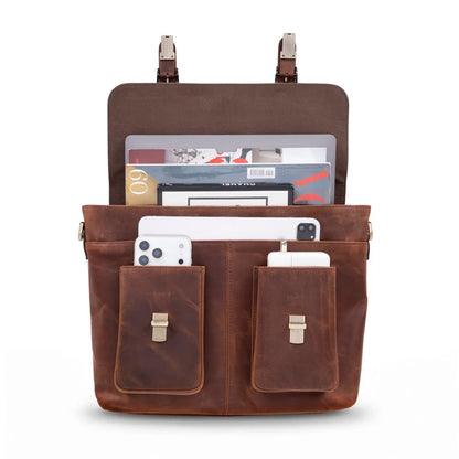 Olympus Leather Laptop Briefcase – 13 to 17 Inch