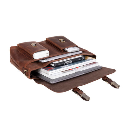 Olympus Leather Laptop Briefcase – 13 to 17 Inch