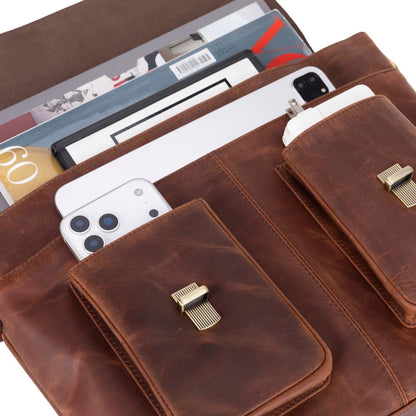 Olympus Leather Laptop Briefcase – 13 to 17 Inch