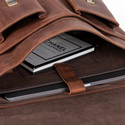 Olympus Leather Laptop Briefcase – 13 to 17 Inch