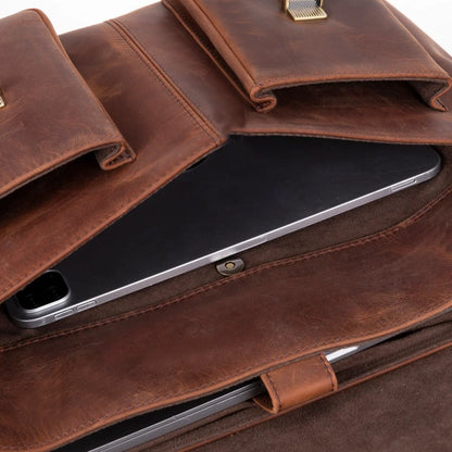 Olympus Leather Laptop Briefcase – 13 to 17 Inch