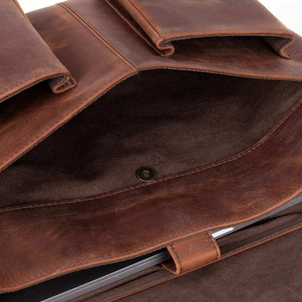 Olympus Leather Business Briefcase / Laptop Case