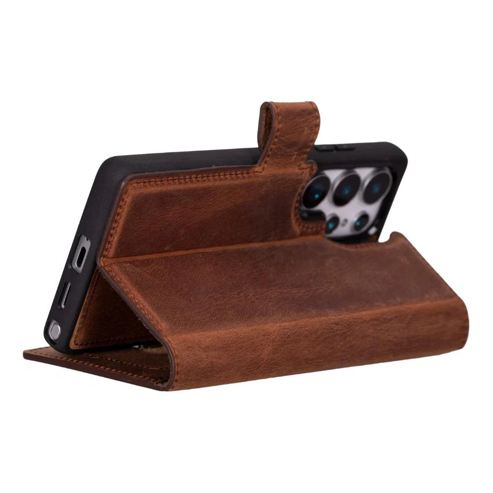 Magic Samsung Galaxy S25 Ultra Leather Detachable Wallet Case