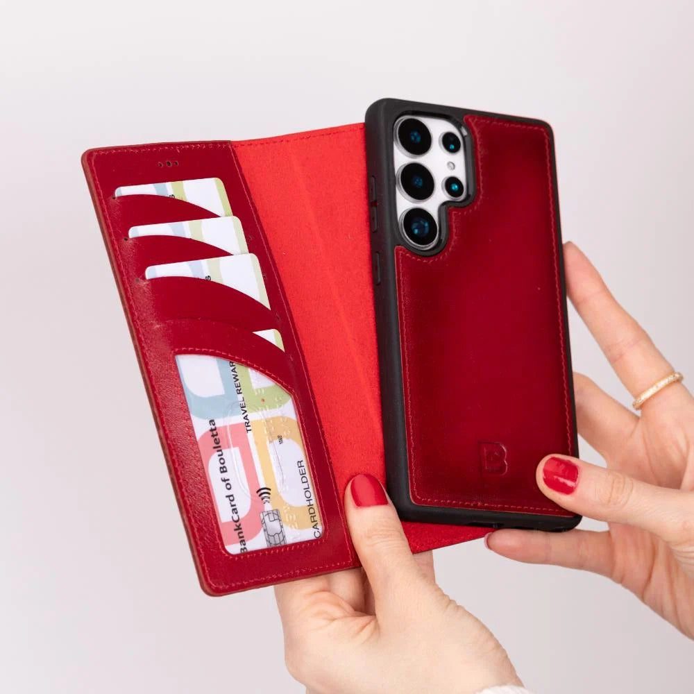 Magic Samsung Galaxy S25 Ultra Leather Detachable Wallet Case