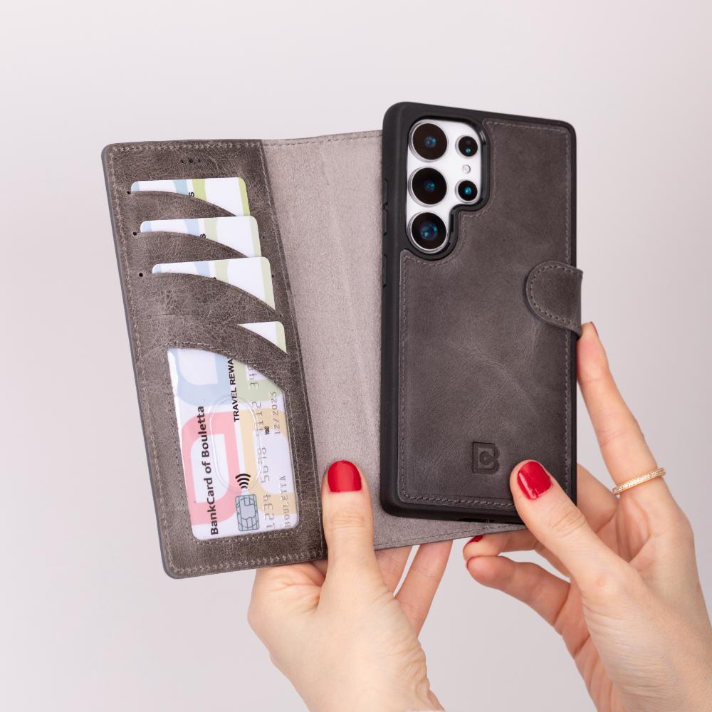 Magic Samsung Galaxy S25 Ultra Leather Detachable Wallet Case