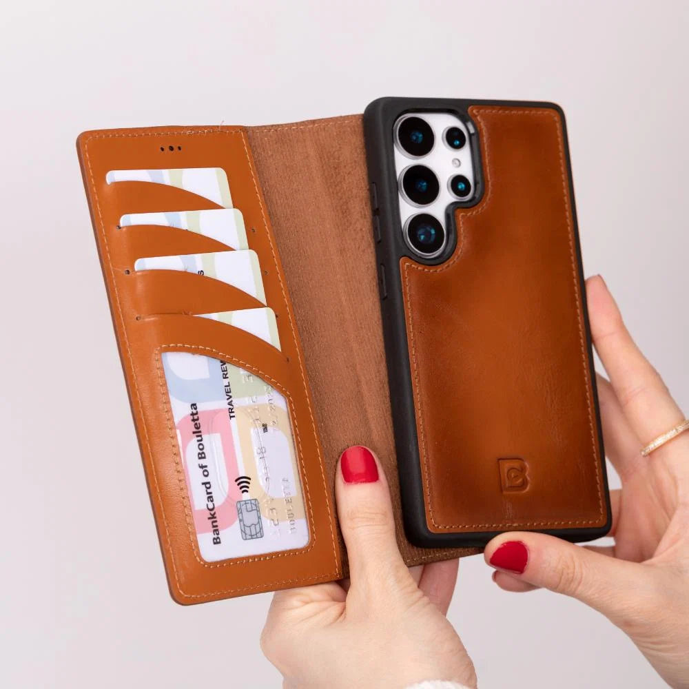 Magic Samsung Galaxy S25 Ultra Leather Detachable Wallet Case
