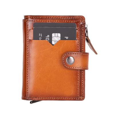Rodos Zip Pop-Up Leather Card Holder