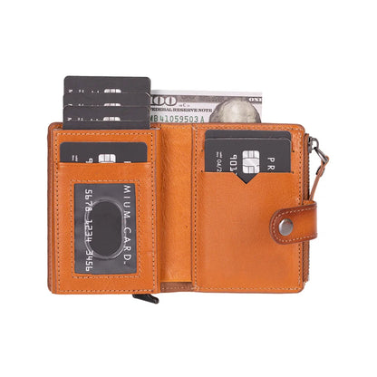 Rodos Zip Pop-Up Leather Card Holder