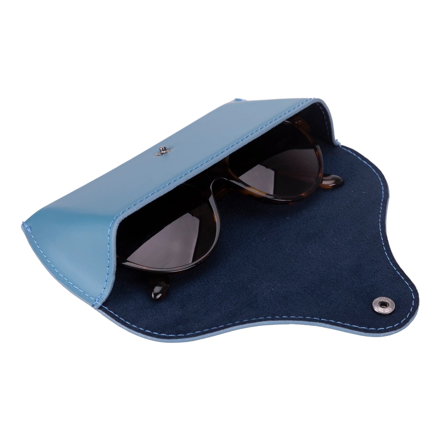 Roan Leather Glasses Case Dark Blue