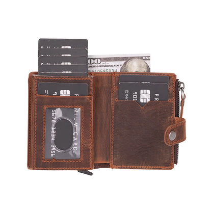 Rodos Zip Pop-Up Leather Card Holder