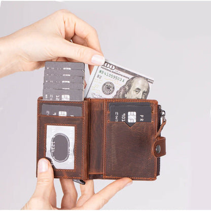 Rodos Zip Pop-Up Leather Card Holder