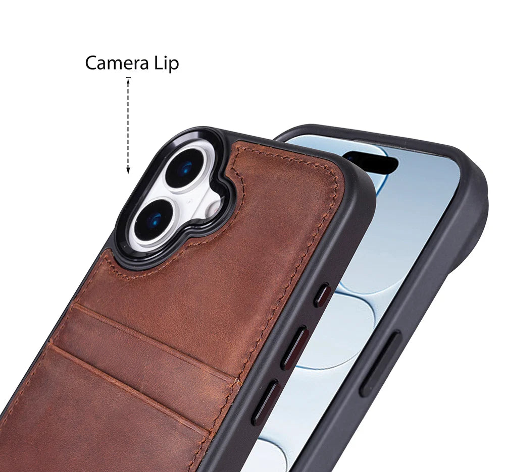 Flex Cover Leather iPhone 17 Case with Card Holder