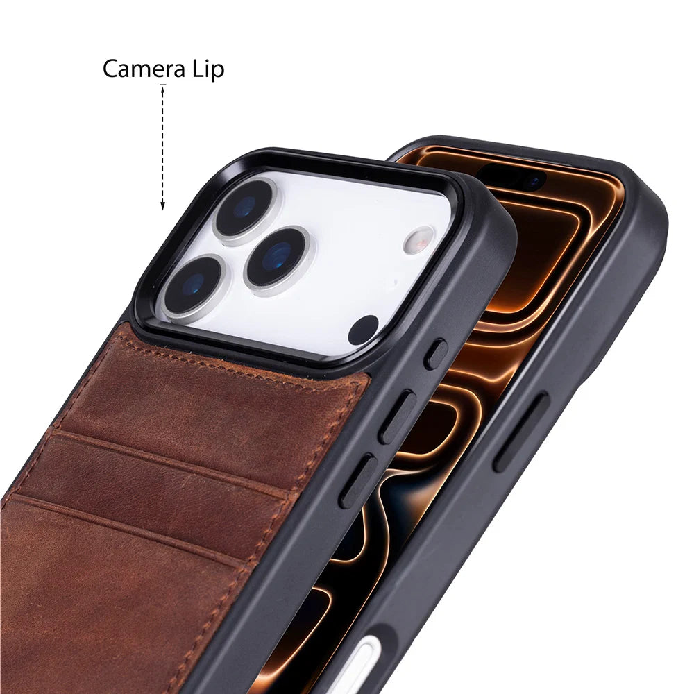 Flex Cover Leather iPhone 17 Pro Case with Card Holder