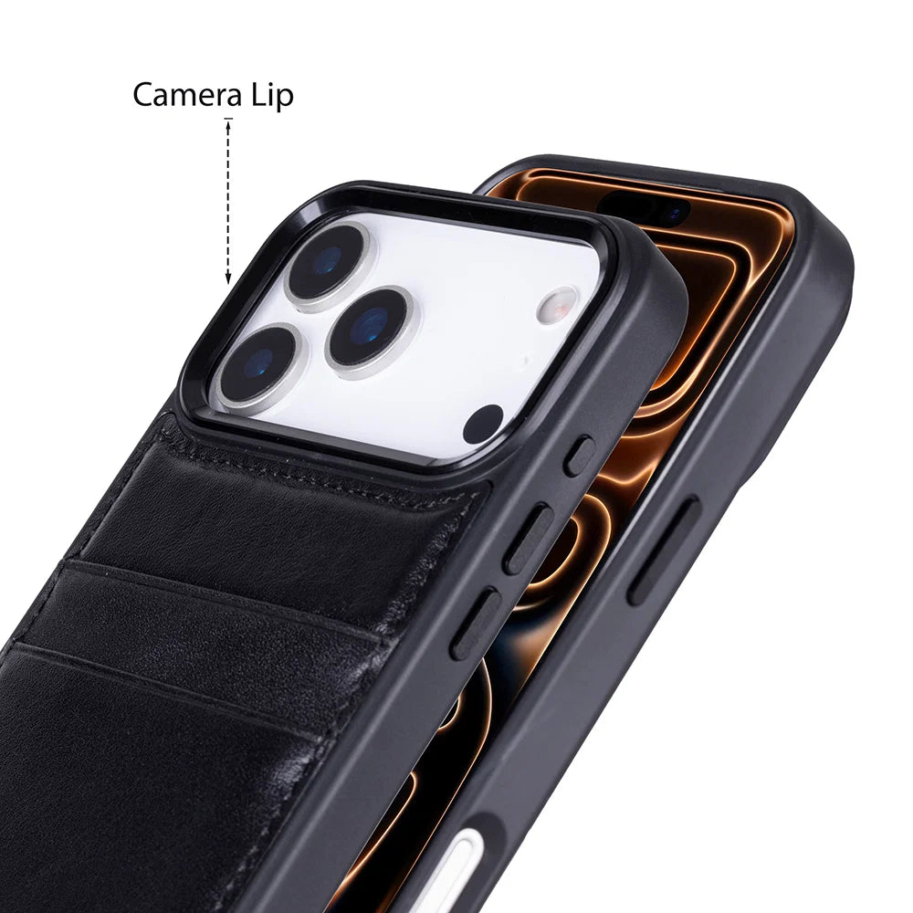 Flex Cover Leather iPhone 17 Pro Case with Card Holder