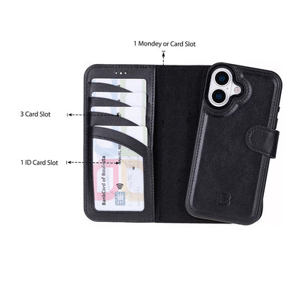 Magic iPhone 17 Detachable Leather Wallet Case – Core Palette
