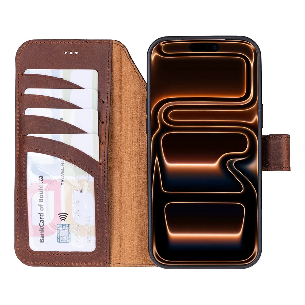 Magic iPhone 17 Pro Max Detachable Leather Wallet Case