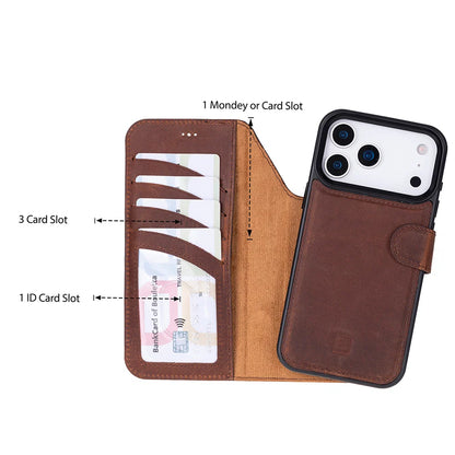 Magic iPhone 17 Pro Max Detachable Leather Wallet Case – Core Palette